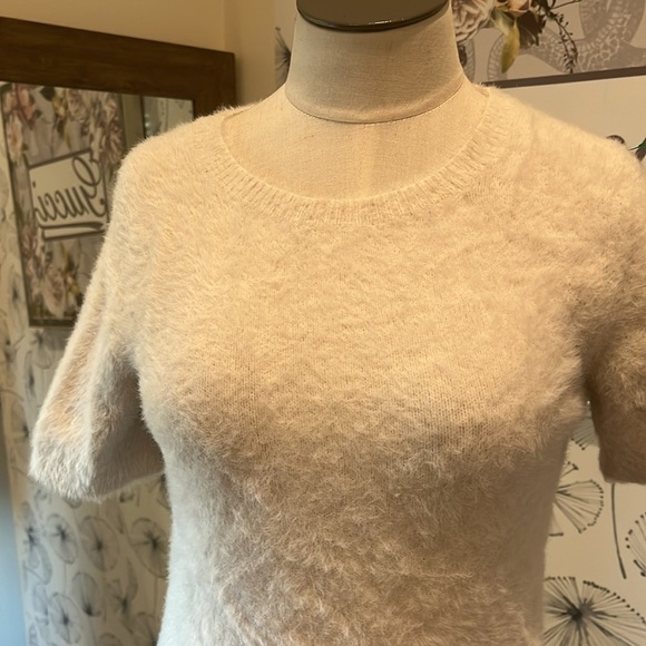Anthropology XS Cozy Cream Short Sleeve Sweater - Picture 2 of 2